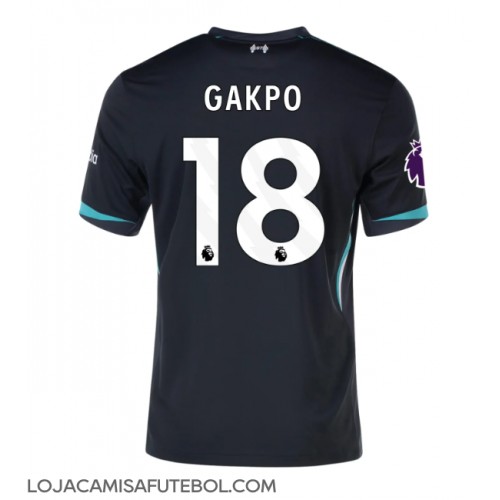 Camisa de Futebol Liverpool Cody Gakpo #18 Equipamento Secundário 2024-25 Manga Curta